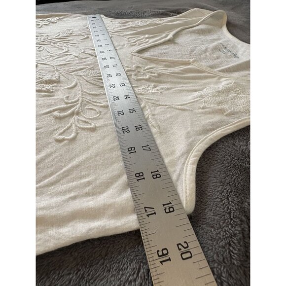 Soft Surroundings Women's Floral Embroidered Sleeveless Tunic Top S White Boho - Picture 8 of 9